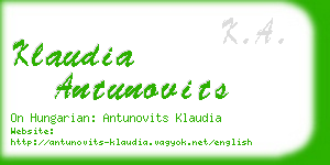klaudia antunovits business card